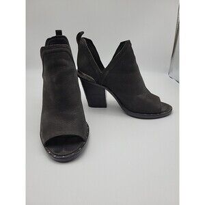 Mercer Edit Fadeout Peep Toe Bootie Black Leather Womens Size 8, 3.5in Heel